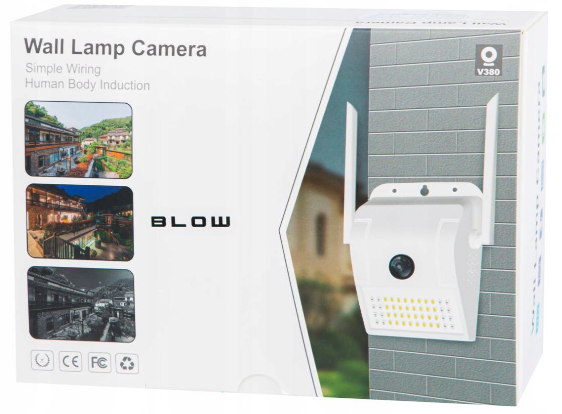 KAMERA WiFi IP ZEWNĘTRZNA MONITORING IR LAMPA 2MPX Model Kamera BLOW WiFi 2MP H412 z lampą LED naścienna