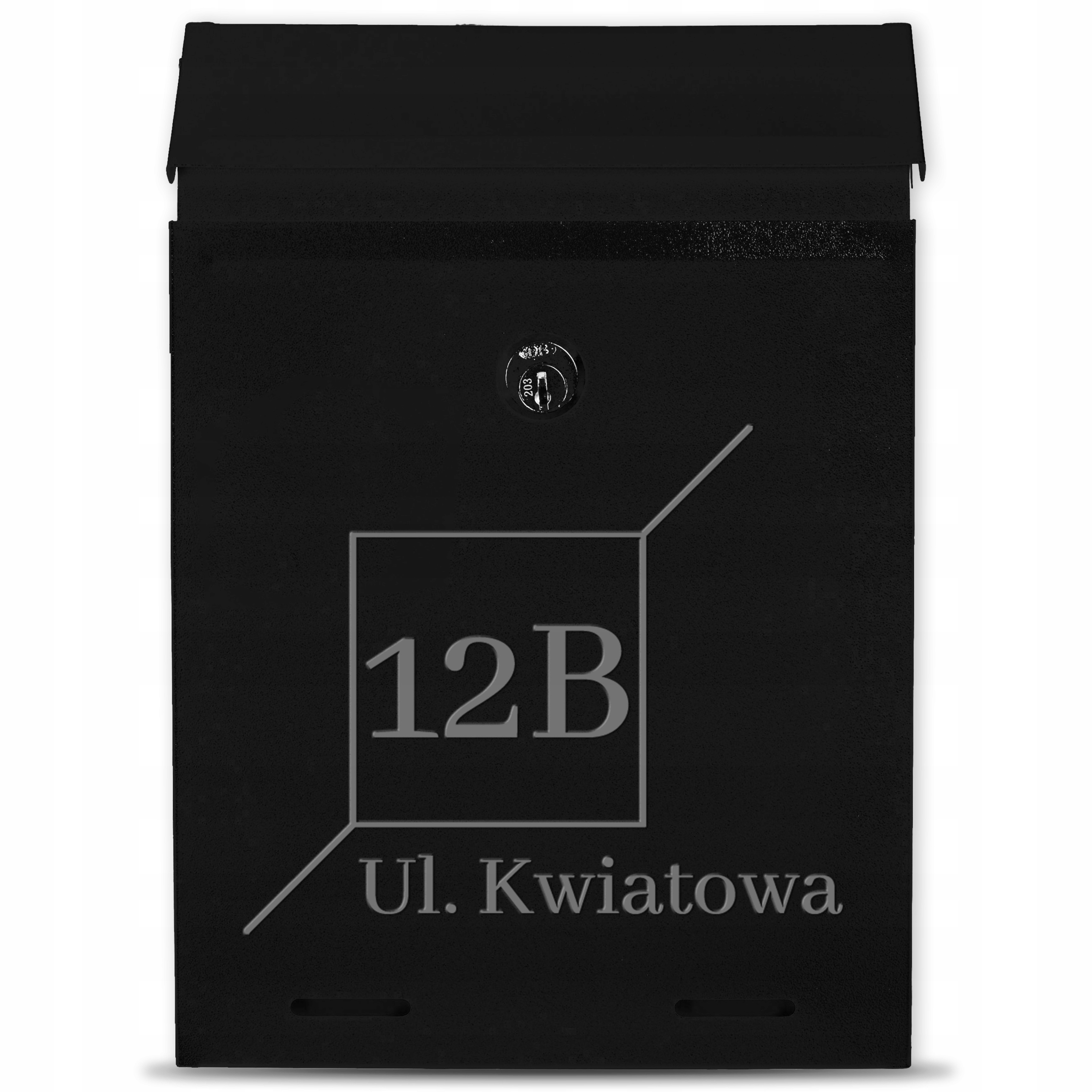 Poštovní Schránka Na Dopisy C5 Kov Černá, Personalizované Gravírování, Adresa