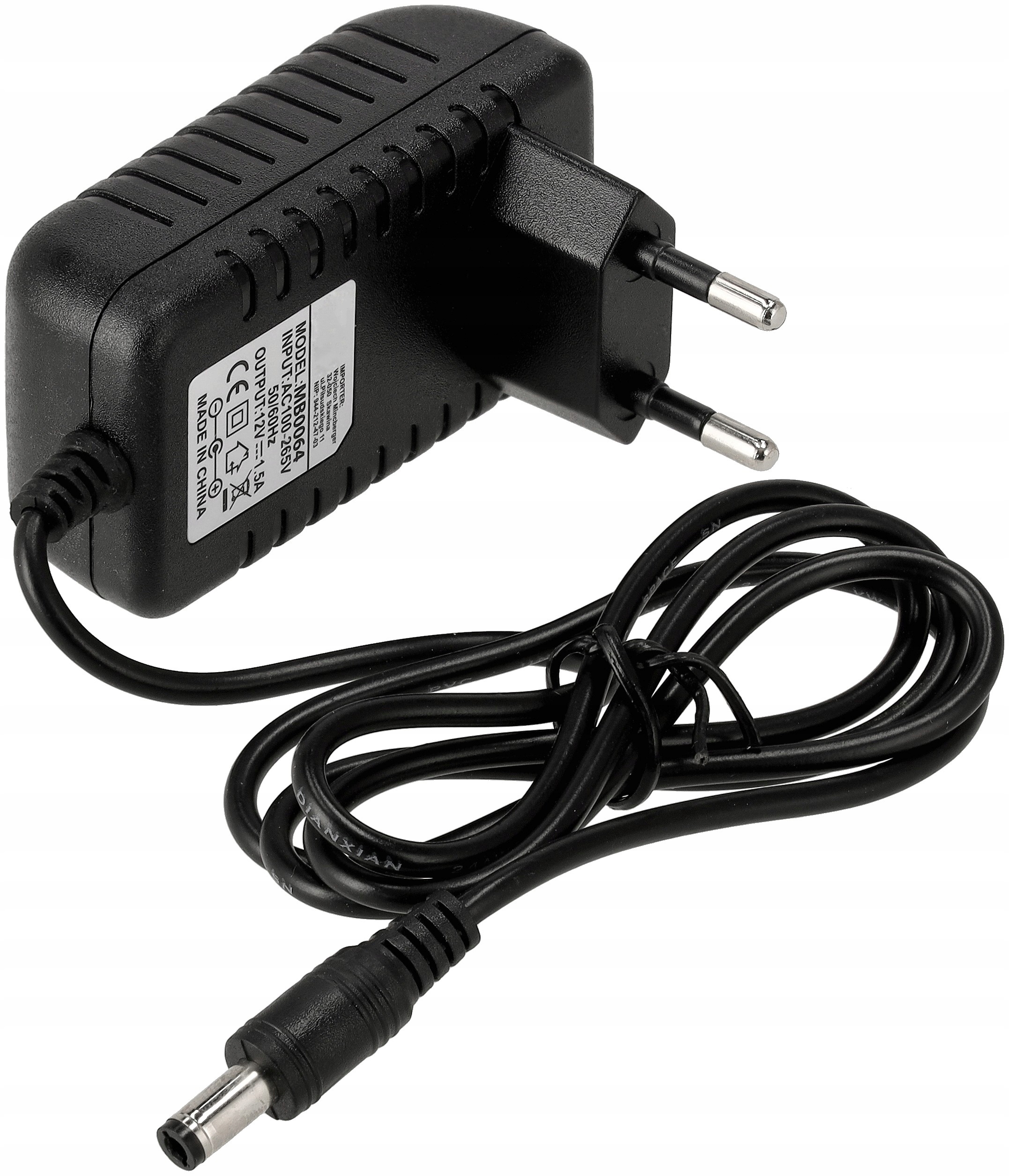 ZASILACZ WTYCZKOWY 12V 1,5A 18W DO TAŚM LED RGB Typ zasilacz