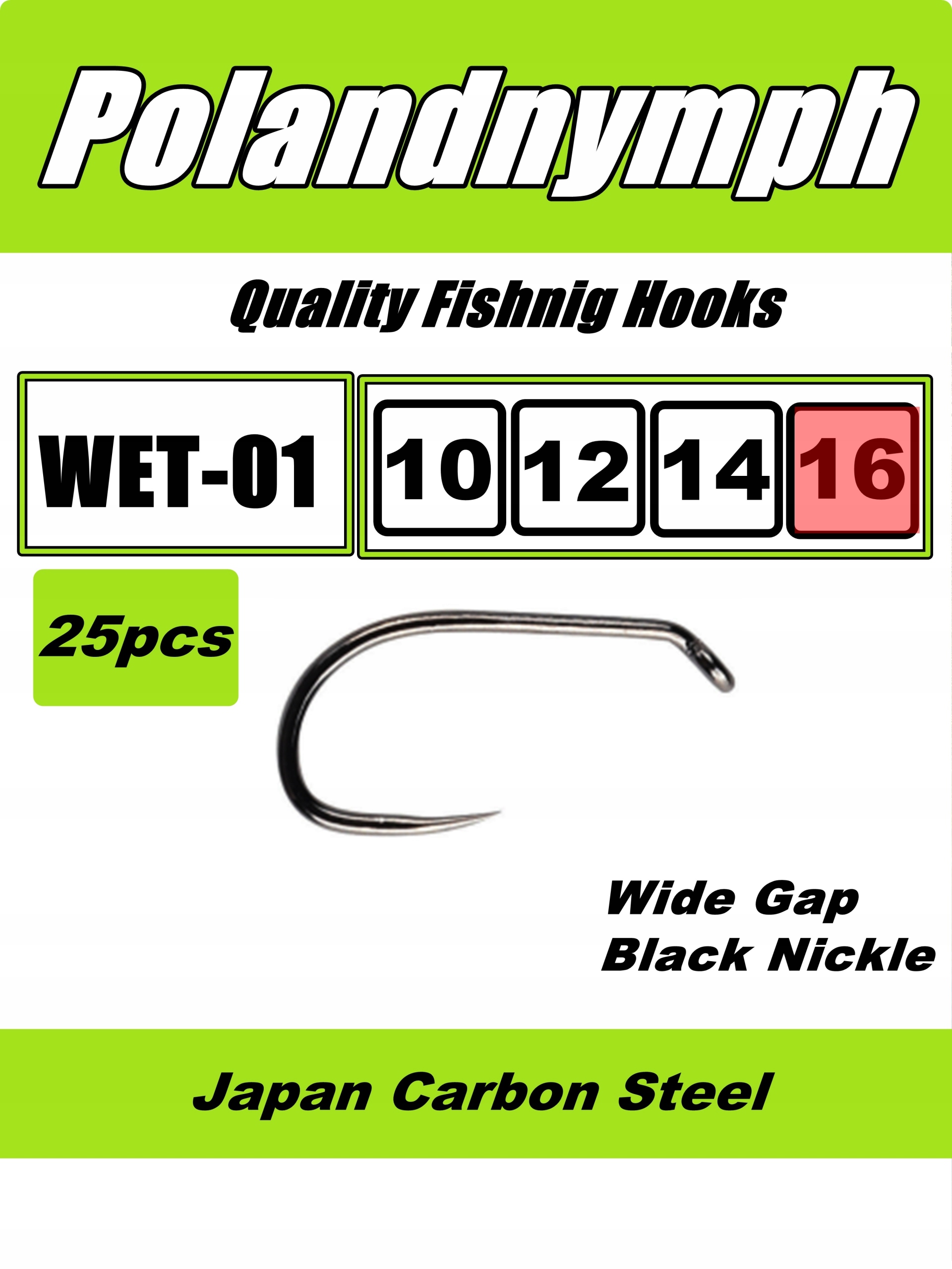 Haczyki Wet Fly 16# 25 sztuk