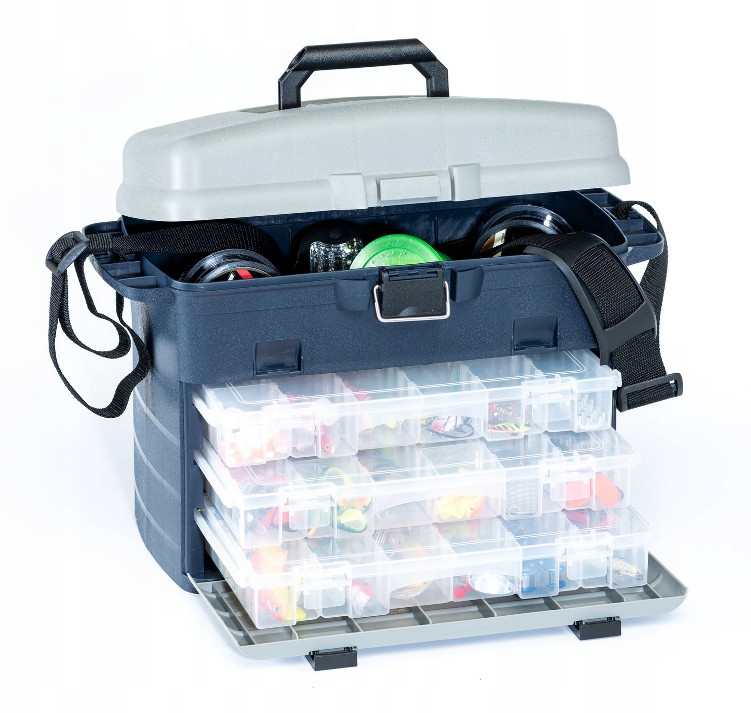 Duża Skrzynka wędkarska z pudełkami Jaxon 44x32x24