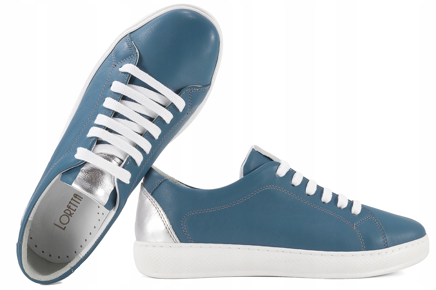 Loretta Vitale Z-01 Dámské Kožené Polobotky, modré