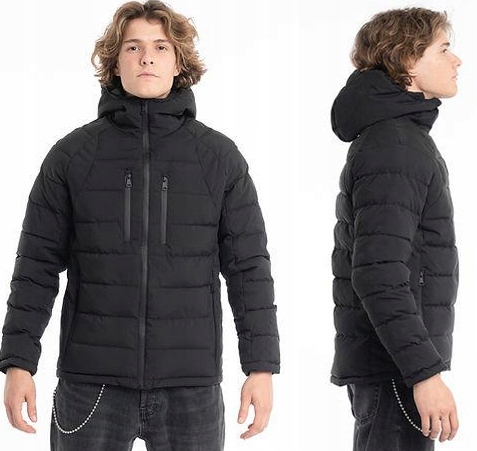 Pánská Zateplená Péřová Prošívaná Přechodová Zimní Bunda XL