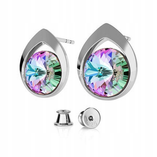 

Srebrne Kolczyki 925 z kr. Swarovski Rivoli 8mm