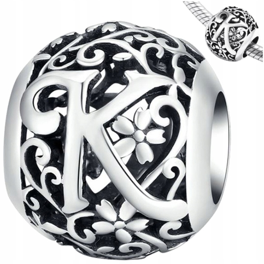 

Charms litera K srebro 925 koralik S925 zawieszka