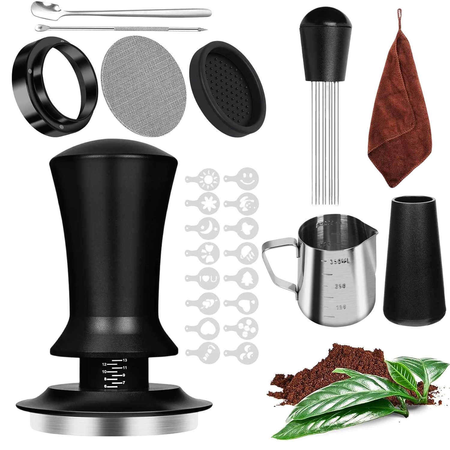 Levně Sada Kávových Doplňků 51 MM – Šlehací Metla, Odměrka, Filtr, Silikonová Podložka