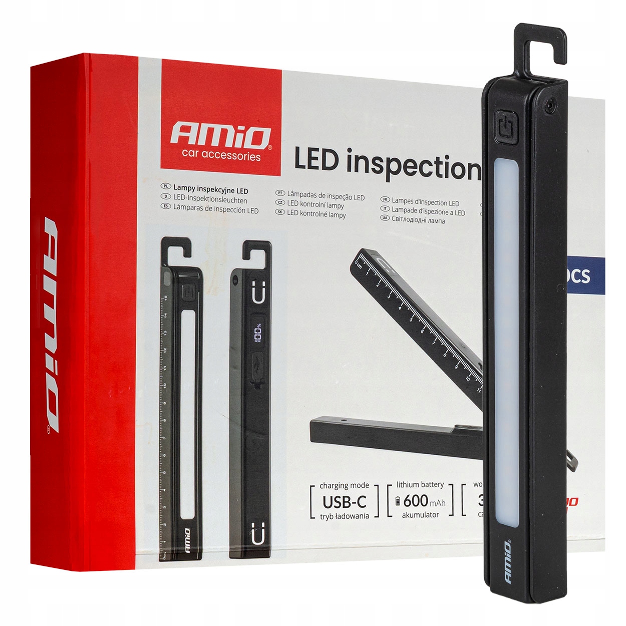 Sada inšpekčných svietidiel Amio 04670 Xte+smd akum. 600 mAh 10ks Abs