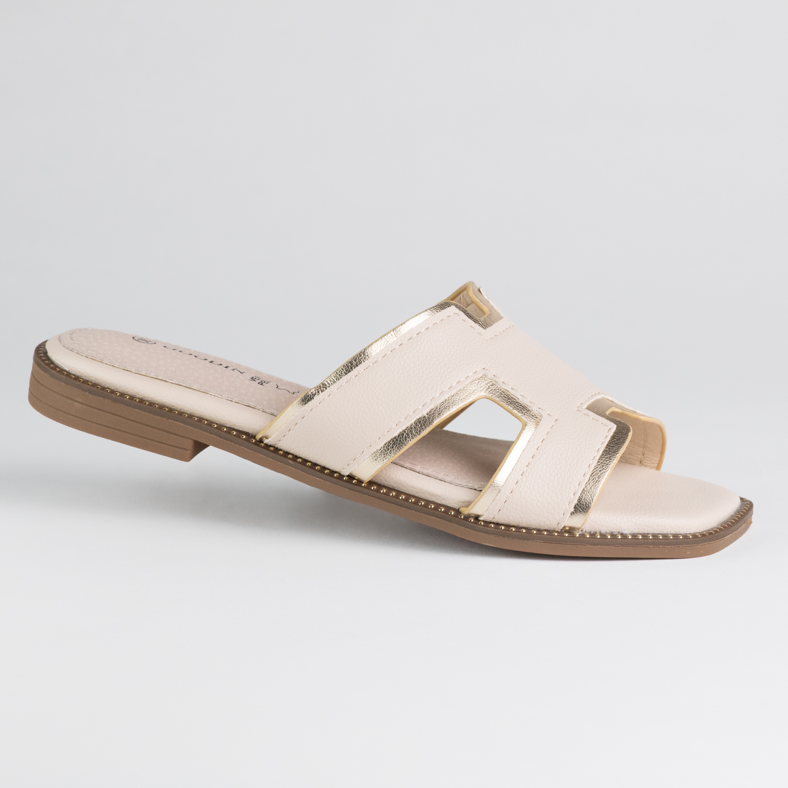 Dámské kožené Nazouváky Goodin GD-FL895 lehké pohodlné elegantní béžové 41