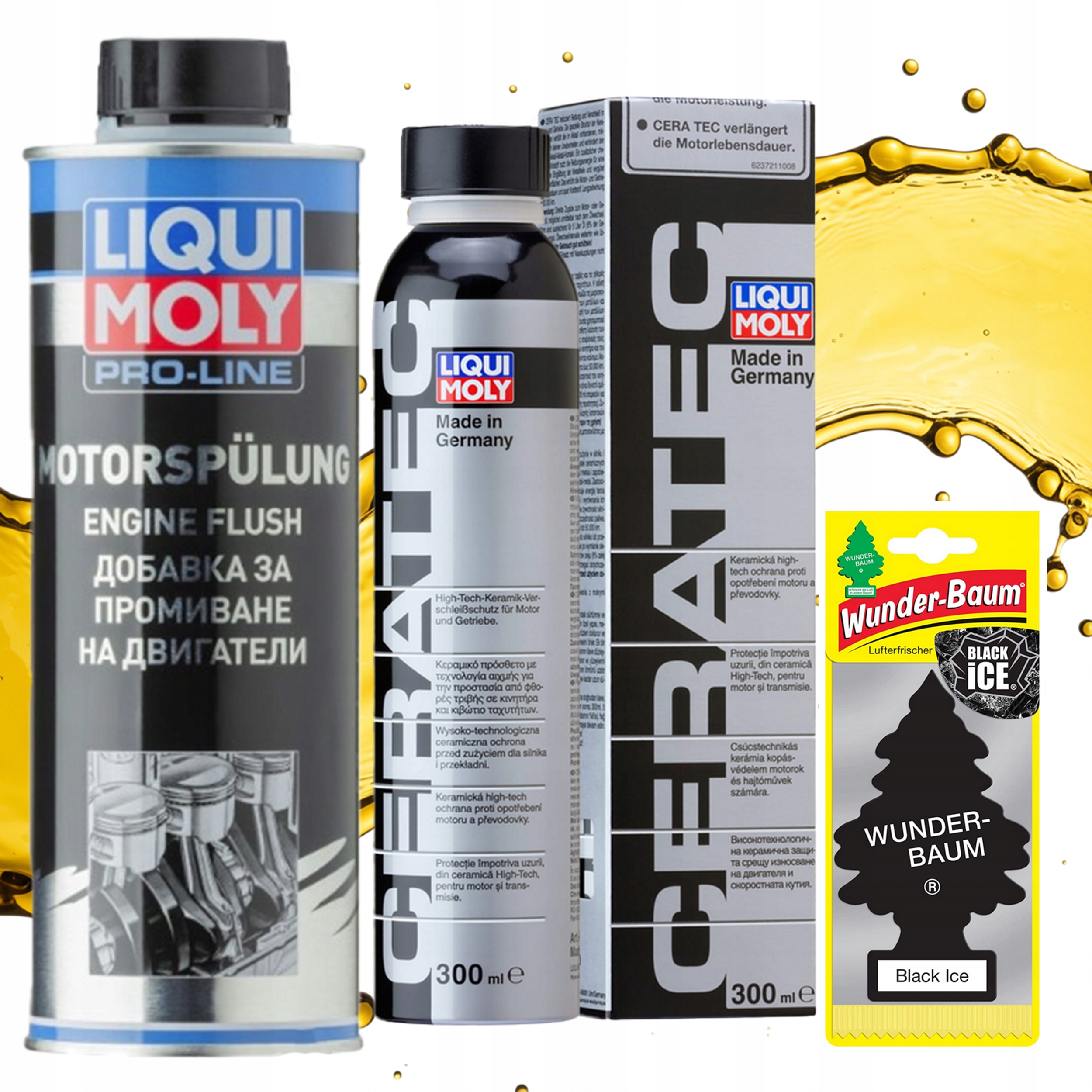 Zestaw Liqui Moly: płukanka silnika dodatek Ceratec zapach