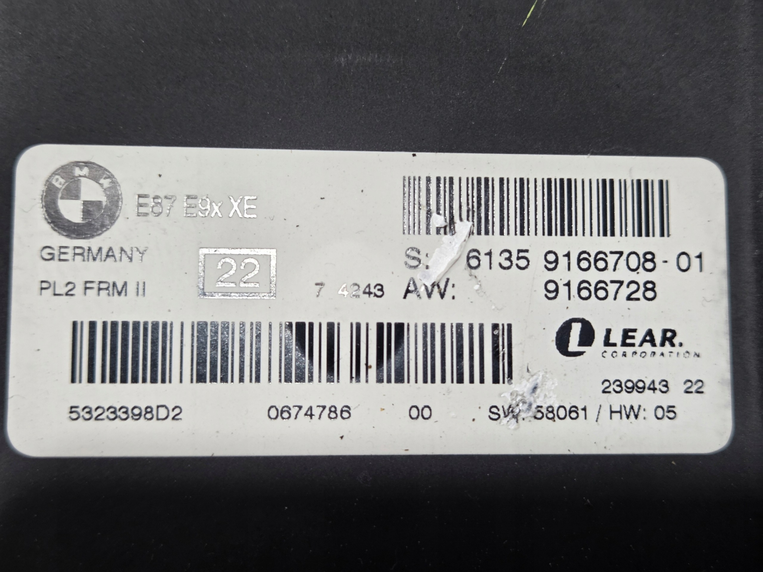modul bedienteil leuchten FRM II BMW E93 9166708