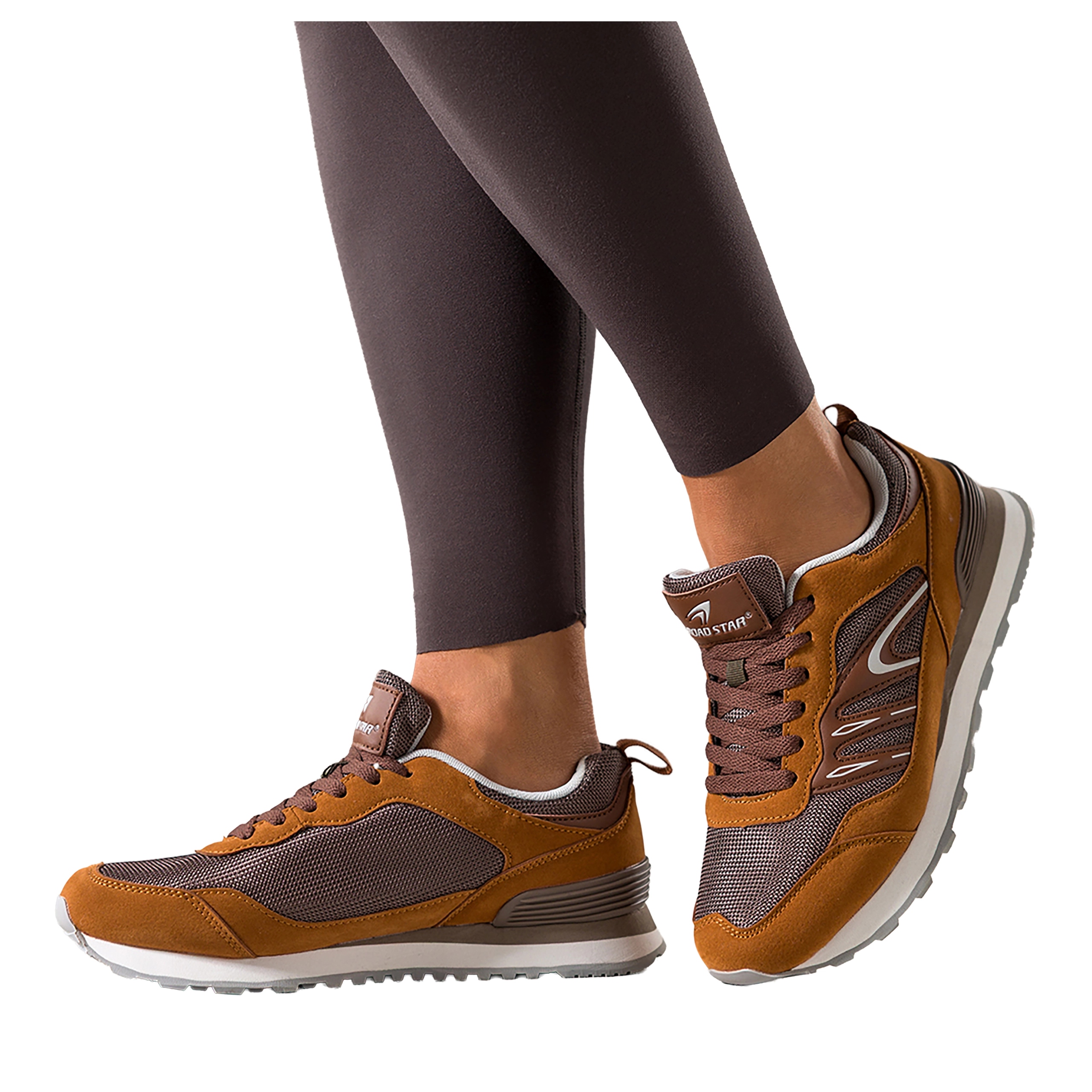 Sneakersy Hnědé Dámské Sportovní Drážkované Podrážka Šněrovací Modne r 36