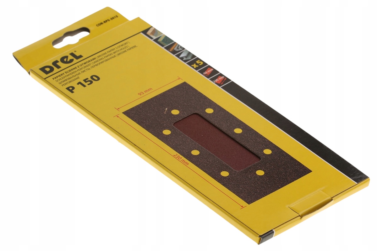 PAPIER ŚCIERNY PAPIERY Z OTWORAMI 93x230mm P150 Marka Condor