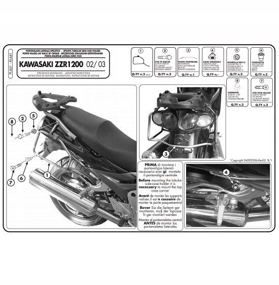 Kappa bočný rám Kawasaki Versys 06-09 KL447