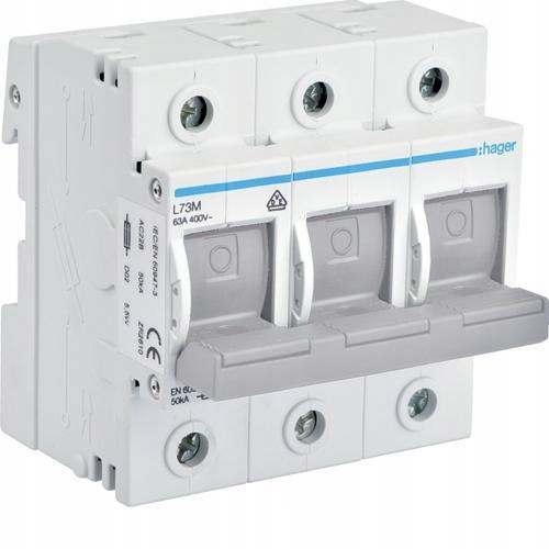 Horizontální pojistkový odpojovač D02 3P 63A 400V L73M