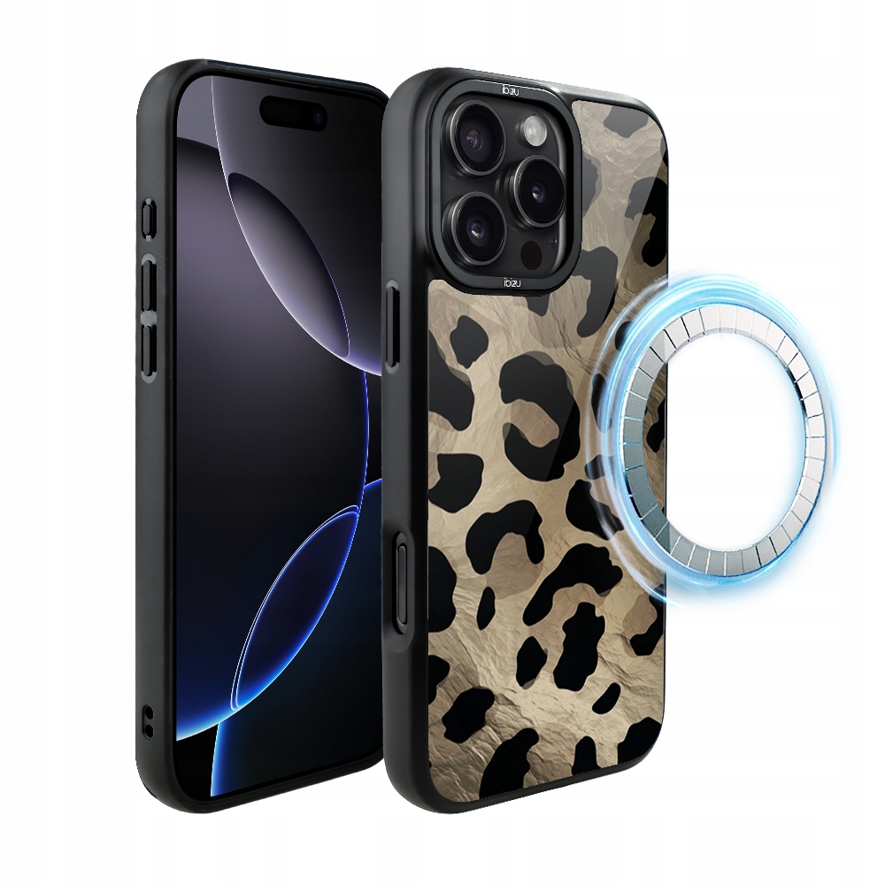 Pouzdro pro iPhone 16 Pro Max Ibizu DropGuard Matt s MagSafe, Divoký Leopard