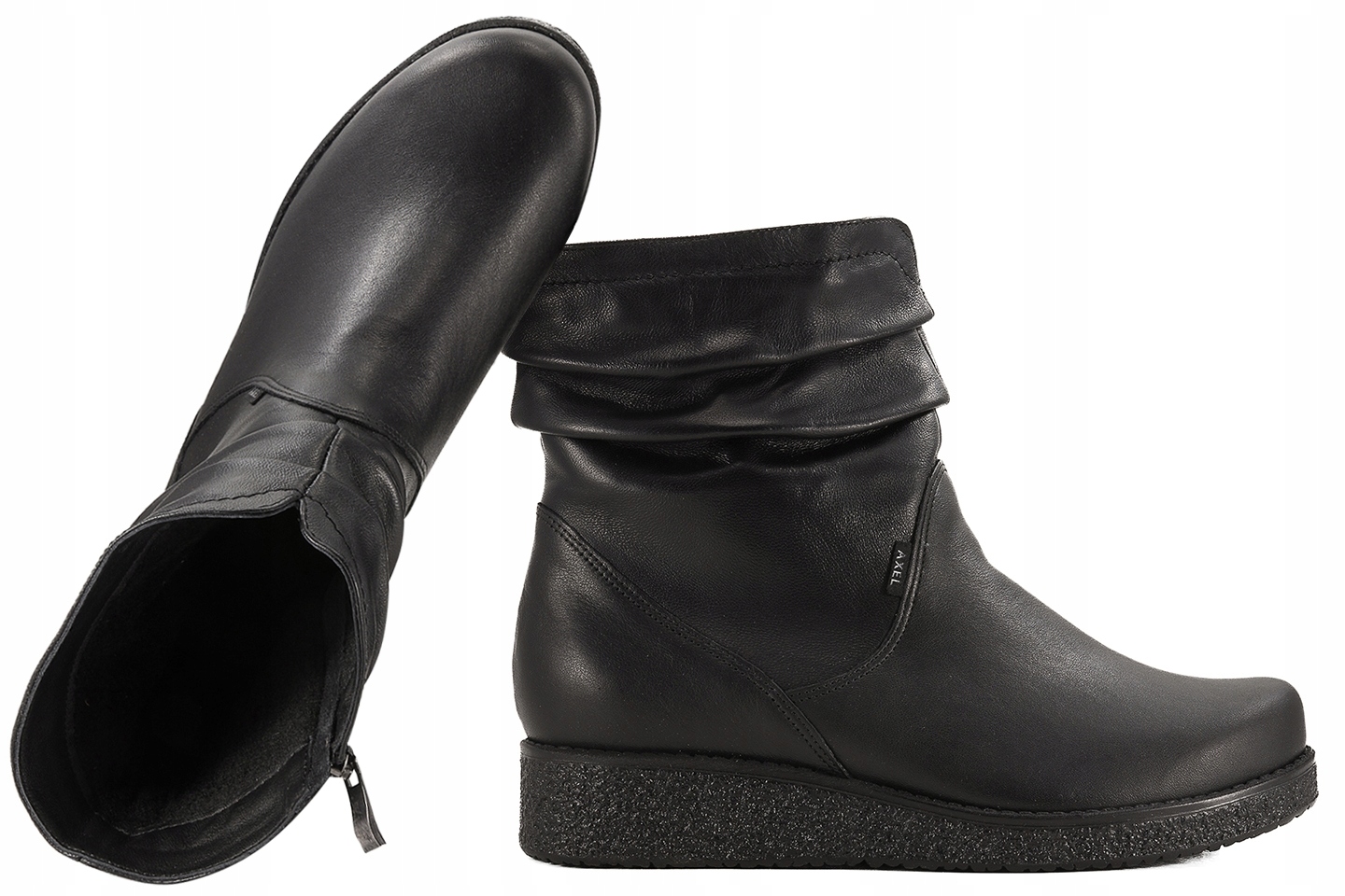 Axel 4092 Kozačky Kožené Zateplené Dámské Kotníkové Boty Zimní Na Klínku 40