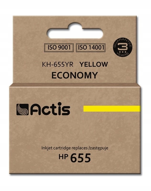 Actis KH-655YR Tusz (zamiennik Hp 655 CZ112AE Standard 12 ml żółty)