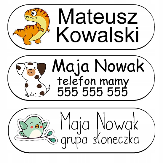 

Naprasowanki Imienniki Metki Z Imieniem 70szt
