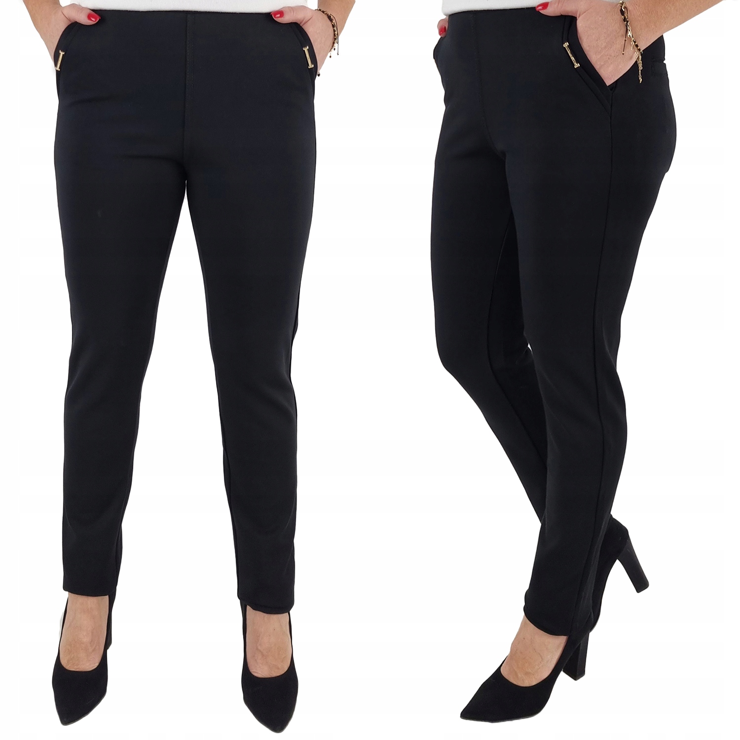 Damskie Spodnie Dopasowane Modelujące Na Gumce Plus Size