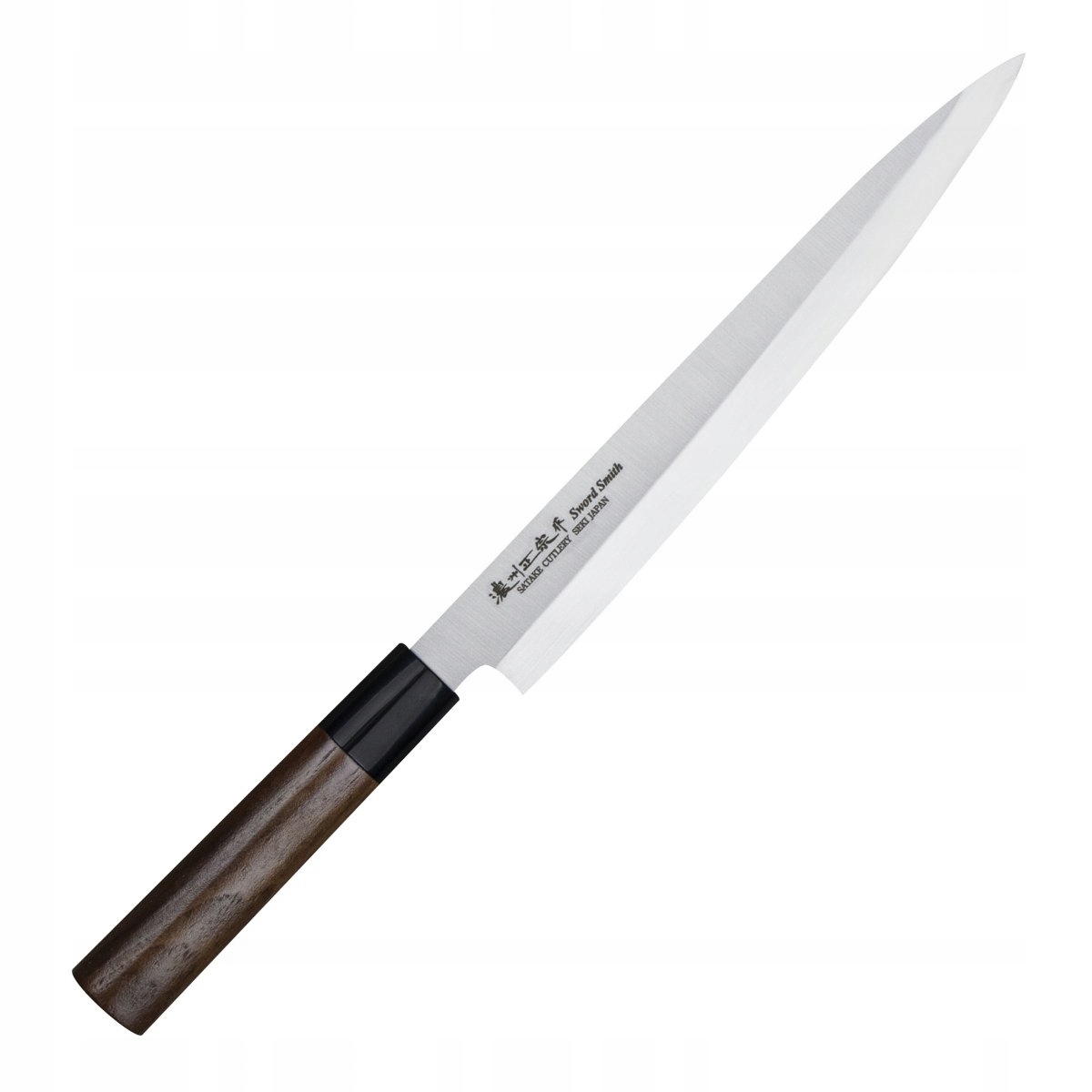 Nůž Yanagi Sashimi Satake Kenta Walnut 21 cm pro filetování oceli Dřevo