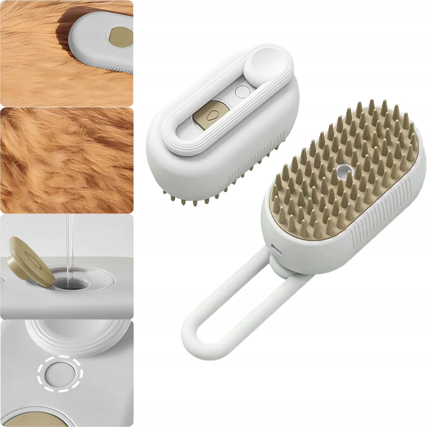 Levně Parní Kartáč Pro Zvířata – Červený – Snižuje Línání, Odstraňuje Uvolněné Chlupy, Čistí – Pro Psy A Kočky