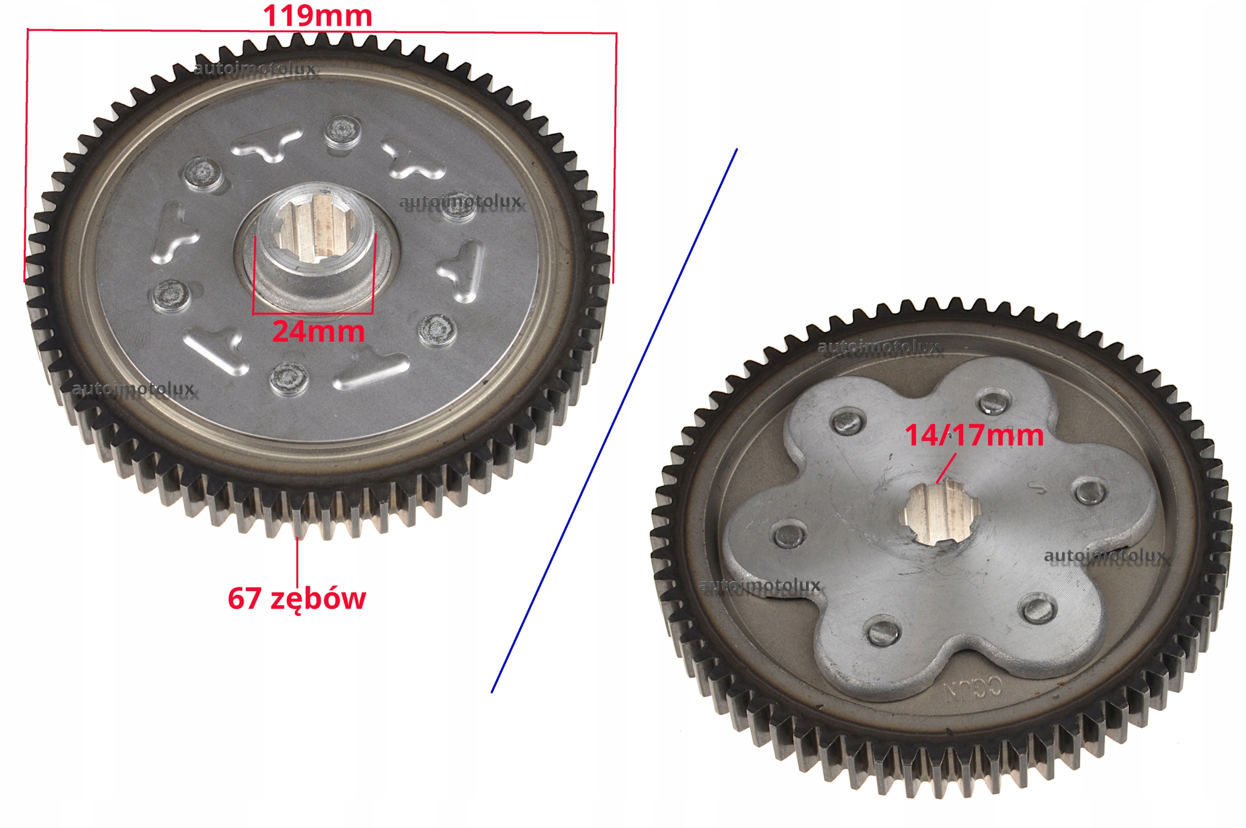 KOŁO ZĘBATKA SPRZĘGŁA QUAD ATV 110 125 Numer katalogowy części YK00668