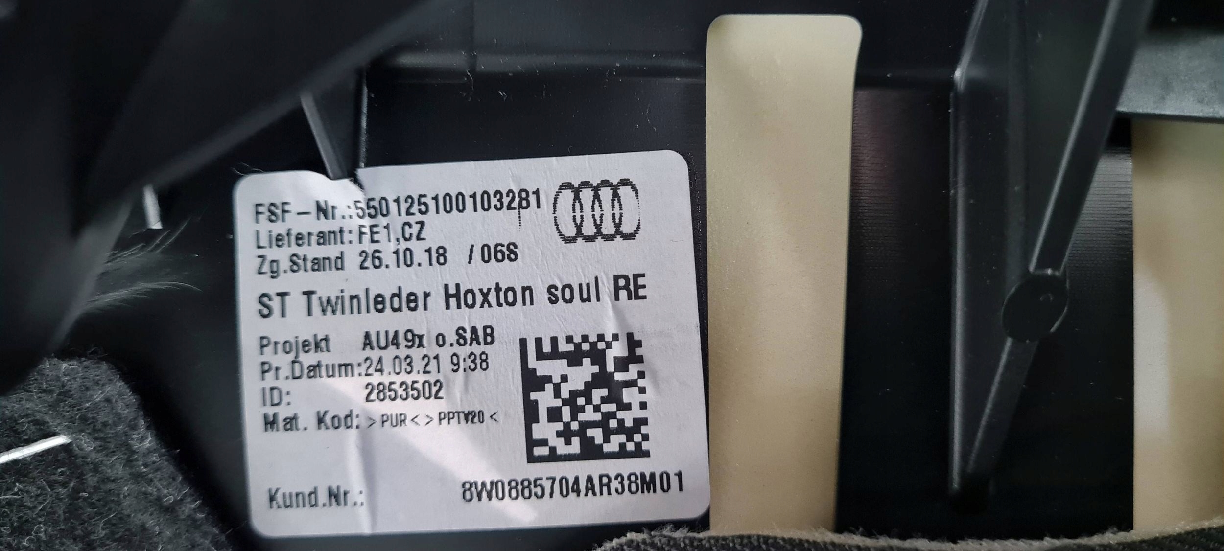 A5 8W LIFT side cover side upholstery KANAPY leather SOUL rear part 2X