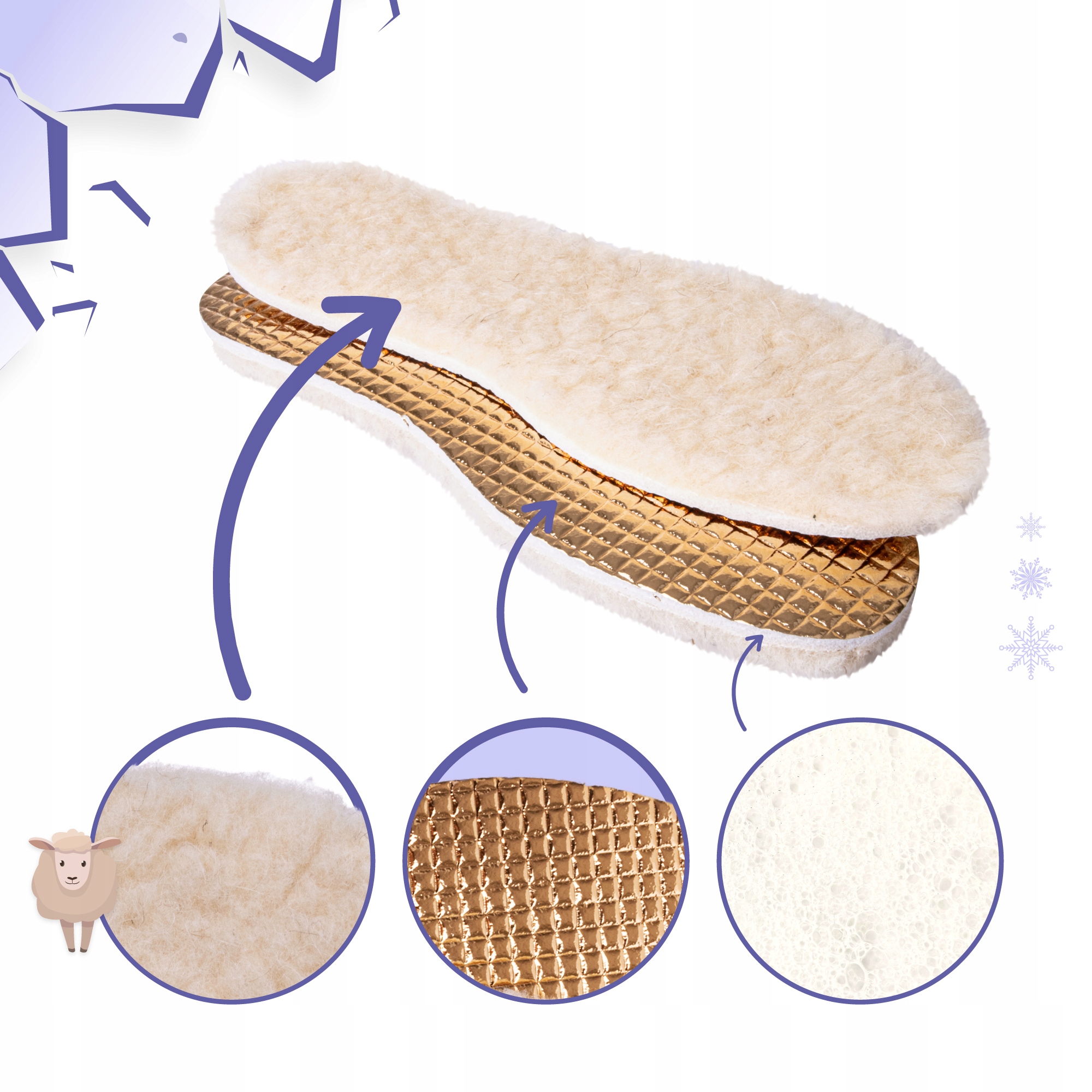 Zimowe wkładki do butów wełniane ciepłe naturalne miękkie dziecięce 32 Marka Sulpo