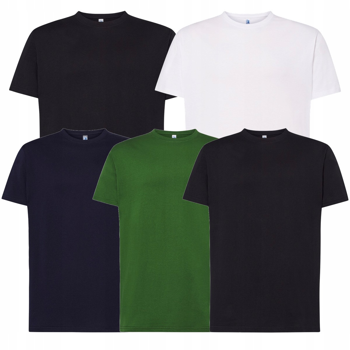 5x Pánské tričko 2x Černobílé Tmavě modré Jhk TSRA190 Premium XXL 190g