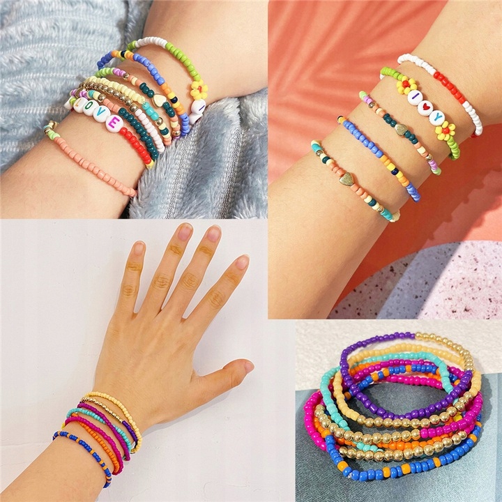 Zestaw Koralików do Robienia Bransoletek 3mm 12000 Marka BOS