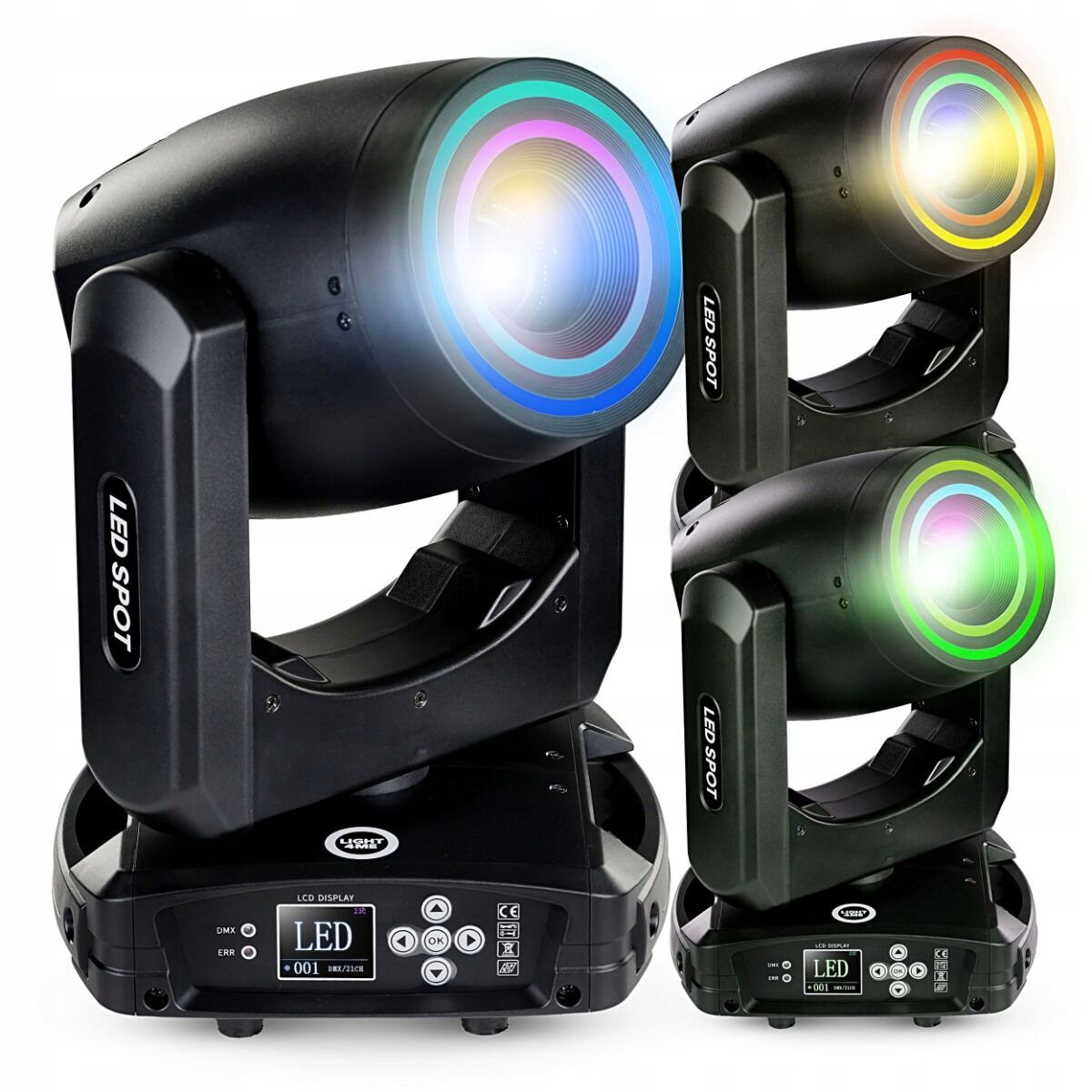 Głowa Ruchoma Led DMX Spot Efekt Podwójny Efekt Ring 40 × 0,2W Rgb Smd Led