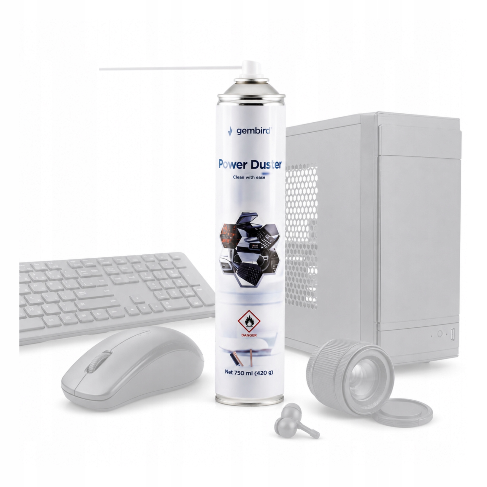 6x Sprężone Powietrze z Rurką do Czyszczenia Kurzu Klawiatury Mocne 750ml