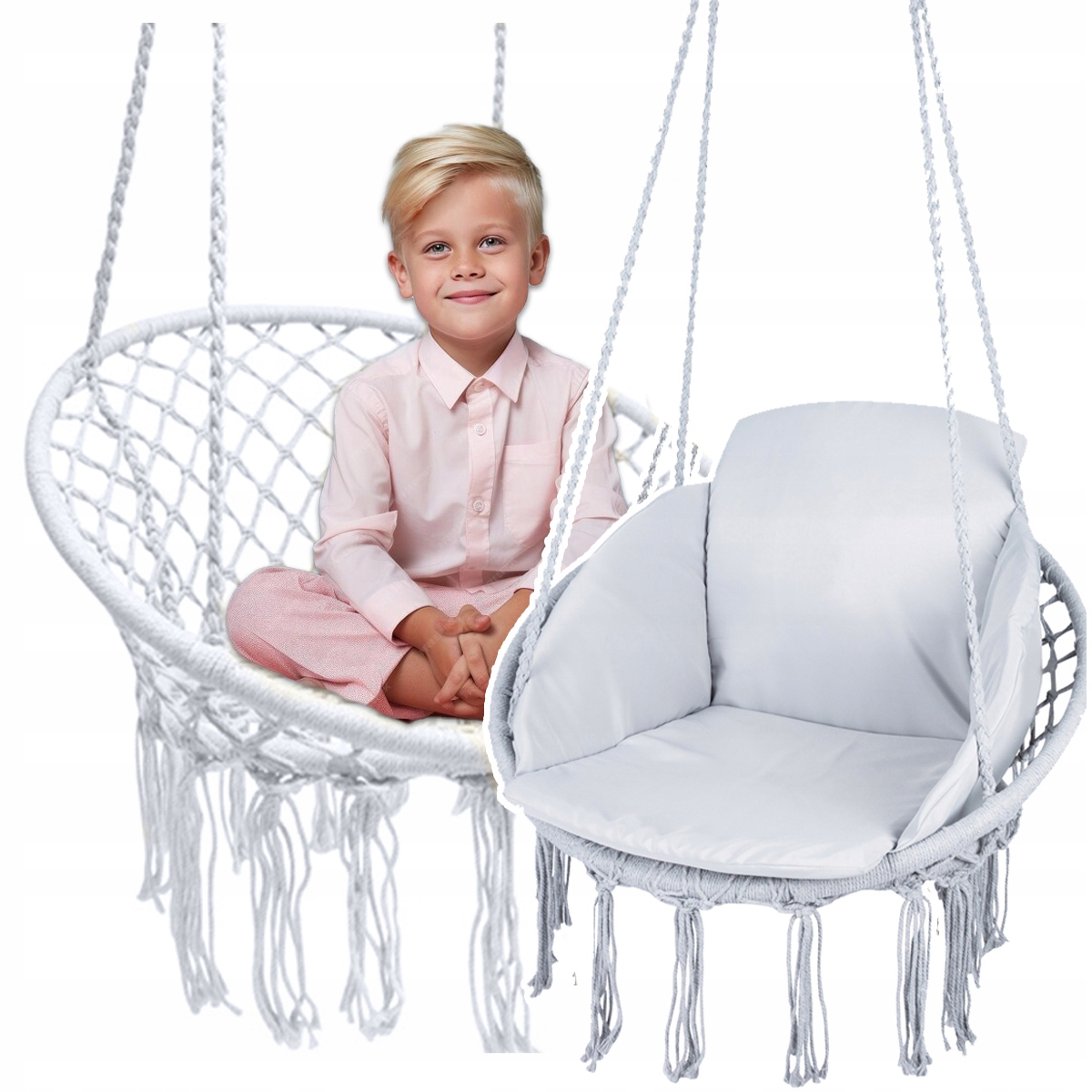 Závěsné Křeslo Zahradní Houpačka Čapí Hnízdo Ručně Pletená Poduška