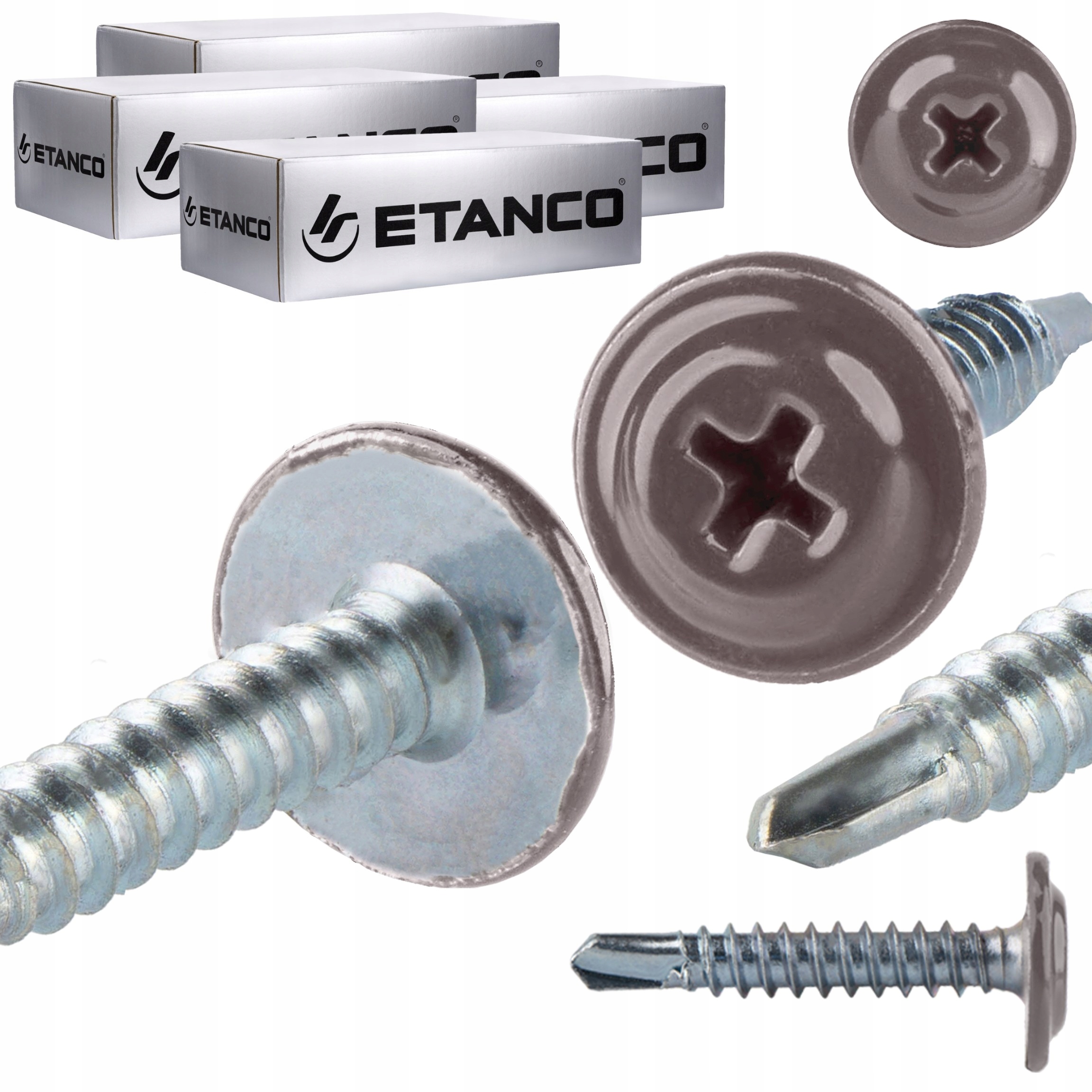 Samorezné podložkové skrutky 4,2 x 25 mm Ral 9007 1000 ks Etanco Gm-b