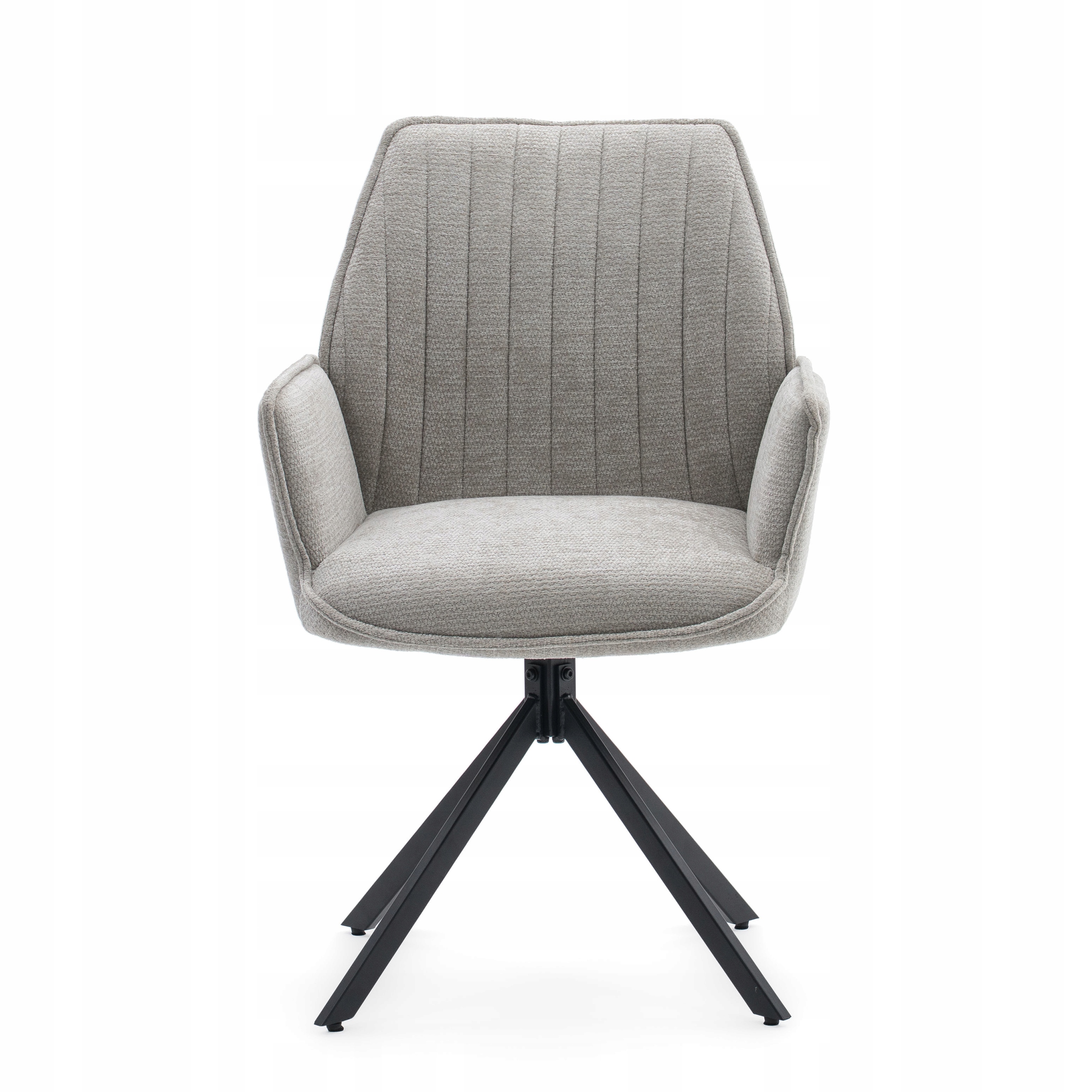 Krzesło Tapicerowane Obrotowe Szenilowe Do Salonu Merano Jasnoszare