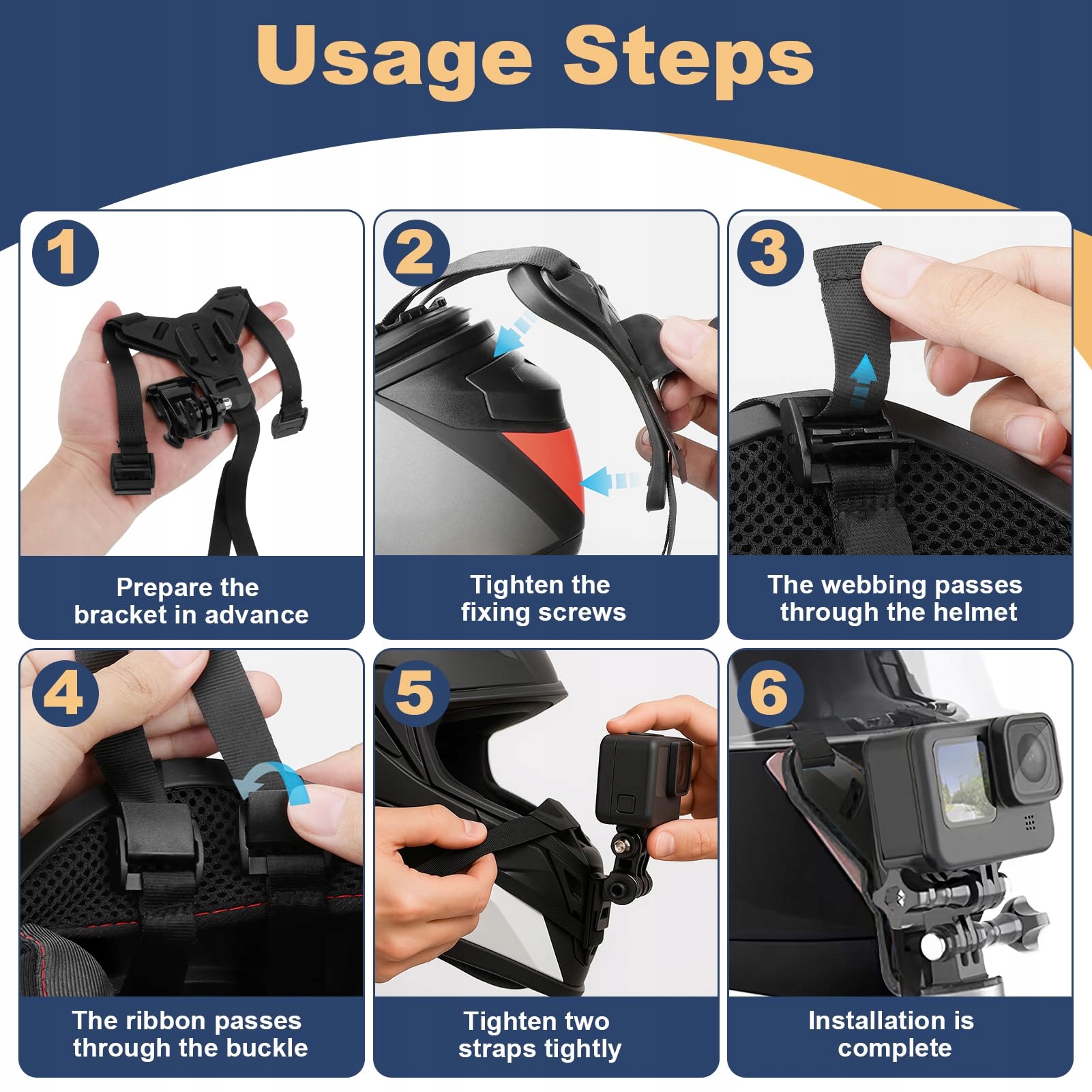 GOPRO Uchwyt Na Kask Motocyklowy Do Kamery Hero DJI OSMO Chin Mount — miniatura 5