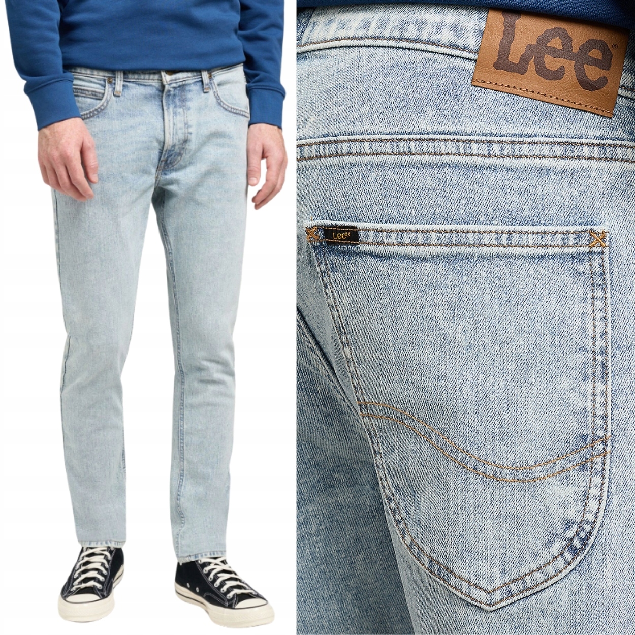 Lee Luke slim Frost Blue silně zúžené světlé džínové kalhoty W28 L32