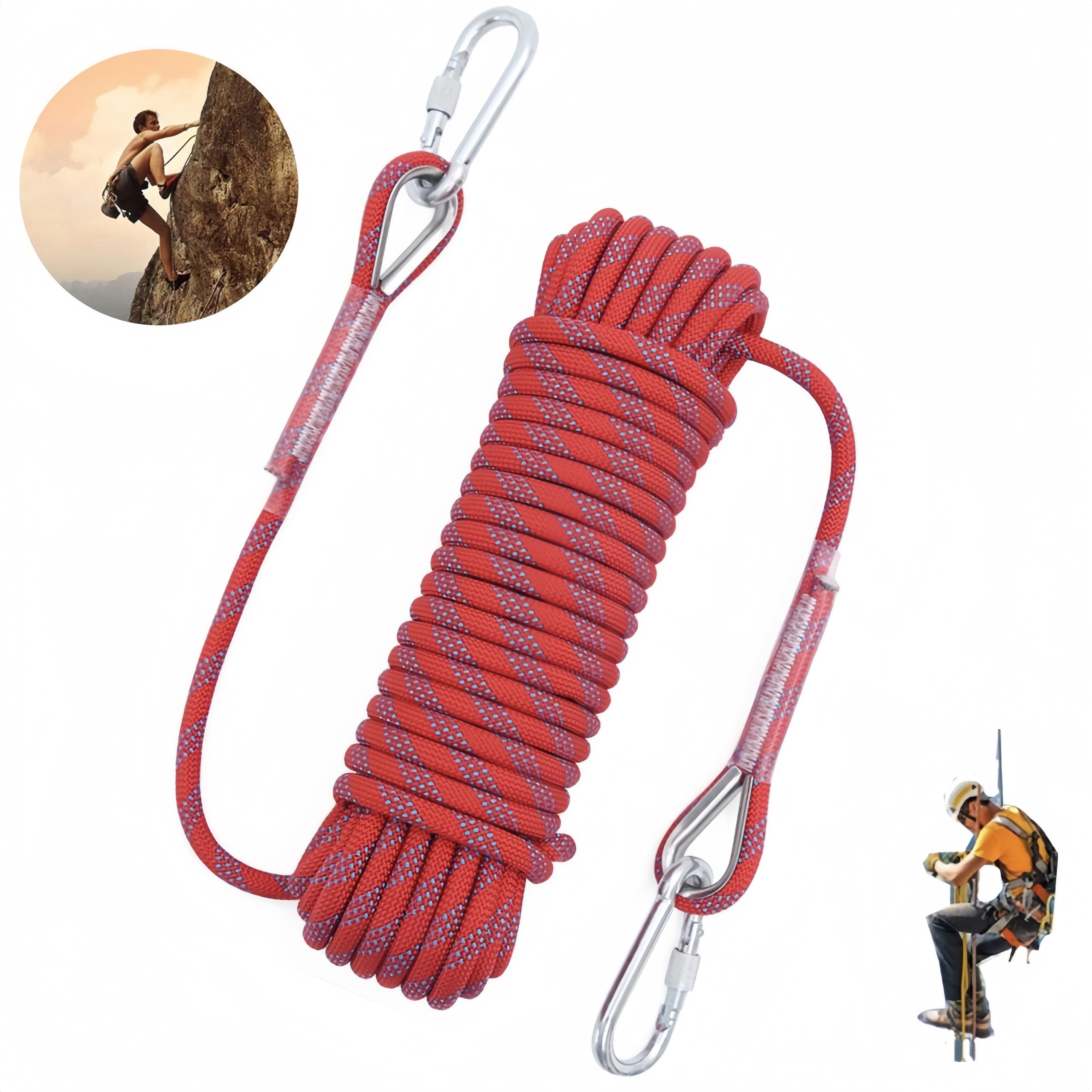 20 m horolezecké lano 10 mm – vnější, nosnost 1200 kg, odolné