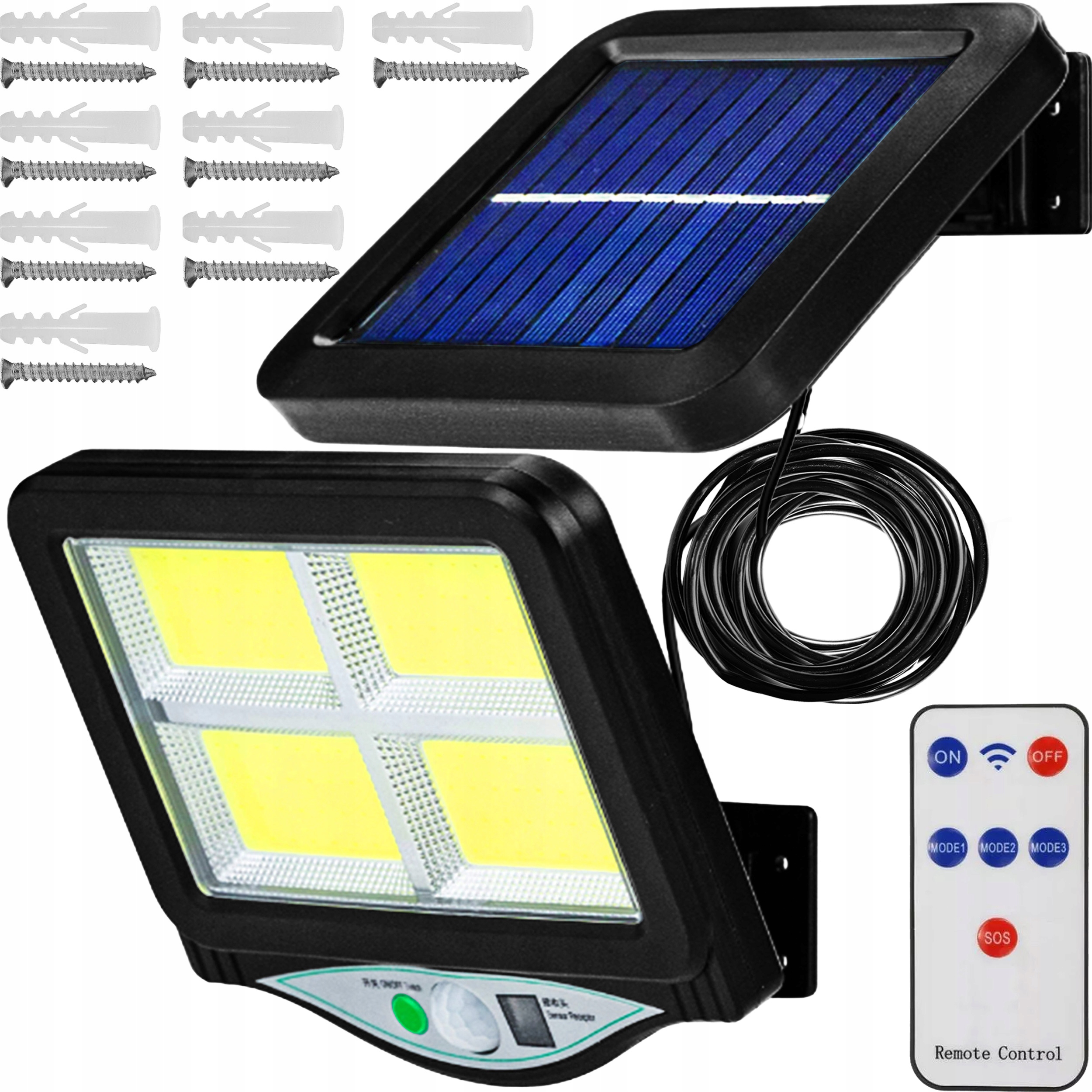 LAMPA SOLARNA ULICZNA Z LED CZUJNIKIEM RUCHU PILOT Stan opakowania oryginalne