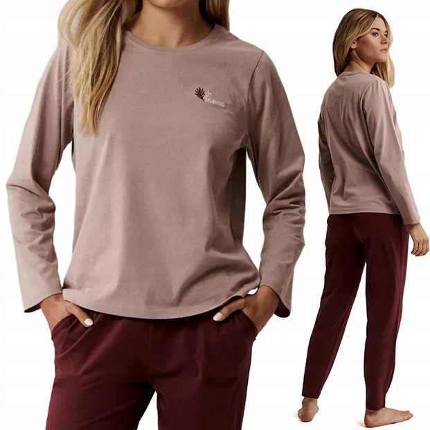 Dámské pyžamo teplákové soupravy 100% Bavlna Domácí komplet Atlantic NLP-498 M