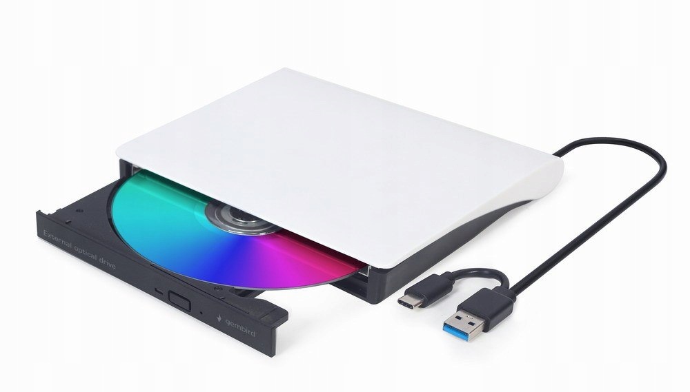 Gembird Zewnętrzna Nagrywarka DVD 8X, CD 24X Usb 3.1 Slim Czarno-biała
