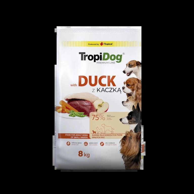 Tropidog Premium Adult Small Breeds s kachnou a rýží 8 kg