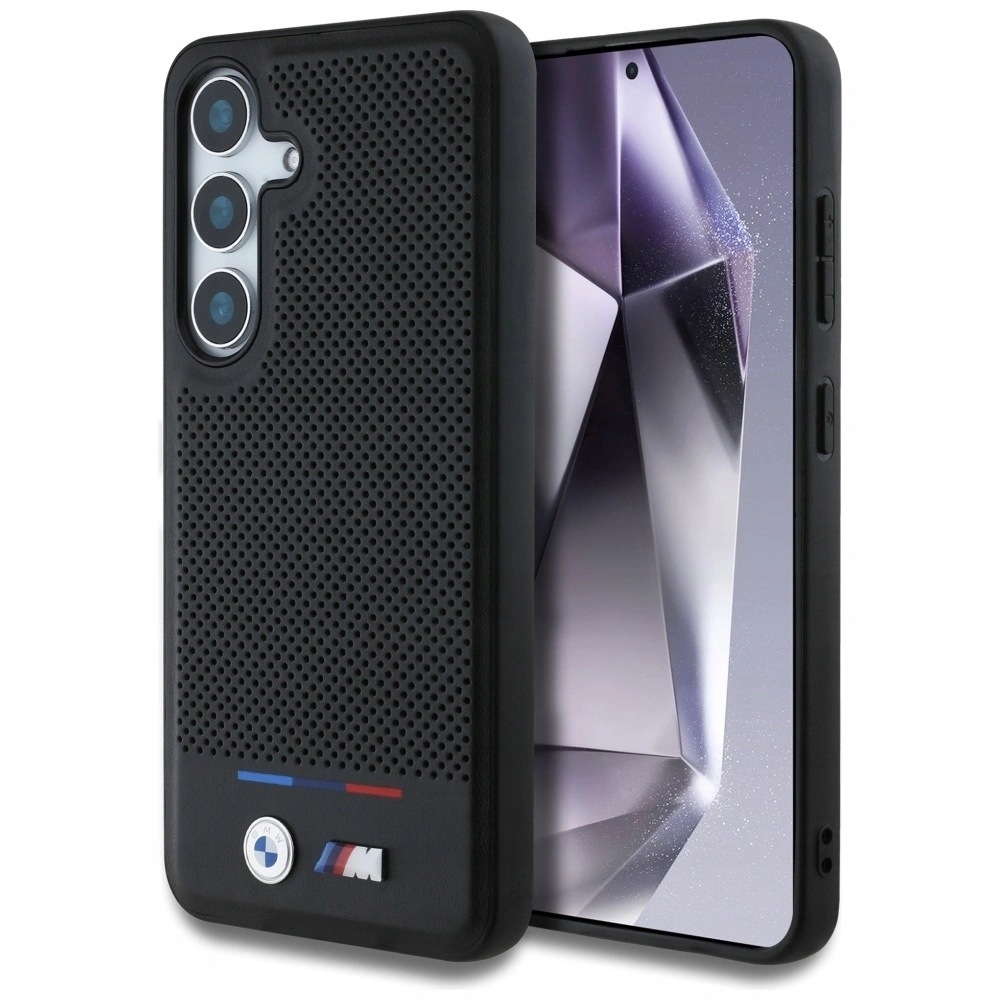 Pouzdro Bmw Kožené Trikolóra Pruhy MagSafe Galaxy S25 černé Pouzdro