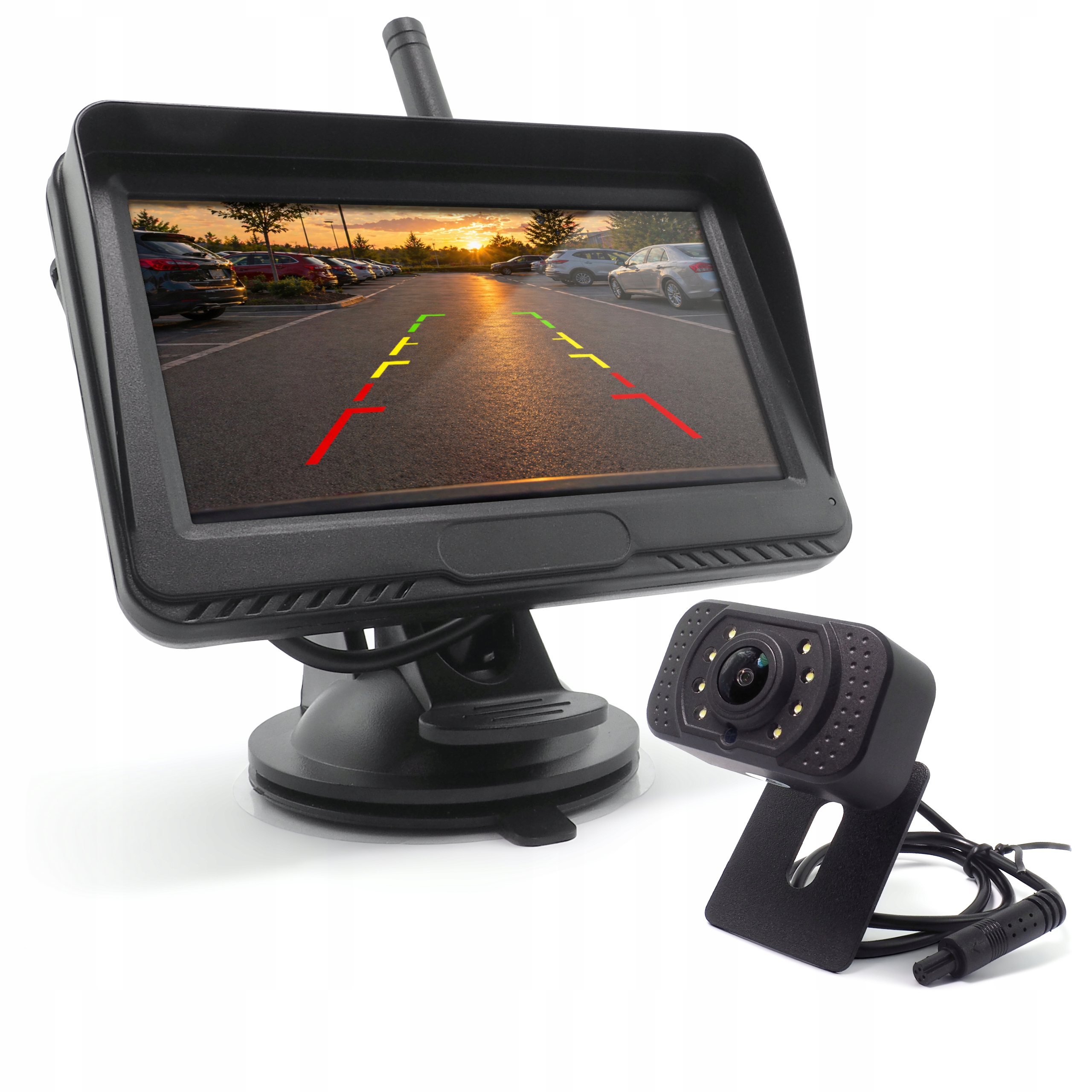 Bezdrôtový set Hd cúvacej kamery Monitor 4.3" Led diódy Dosah 40 m