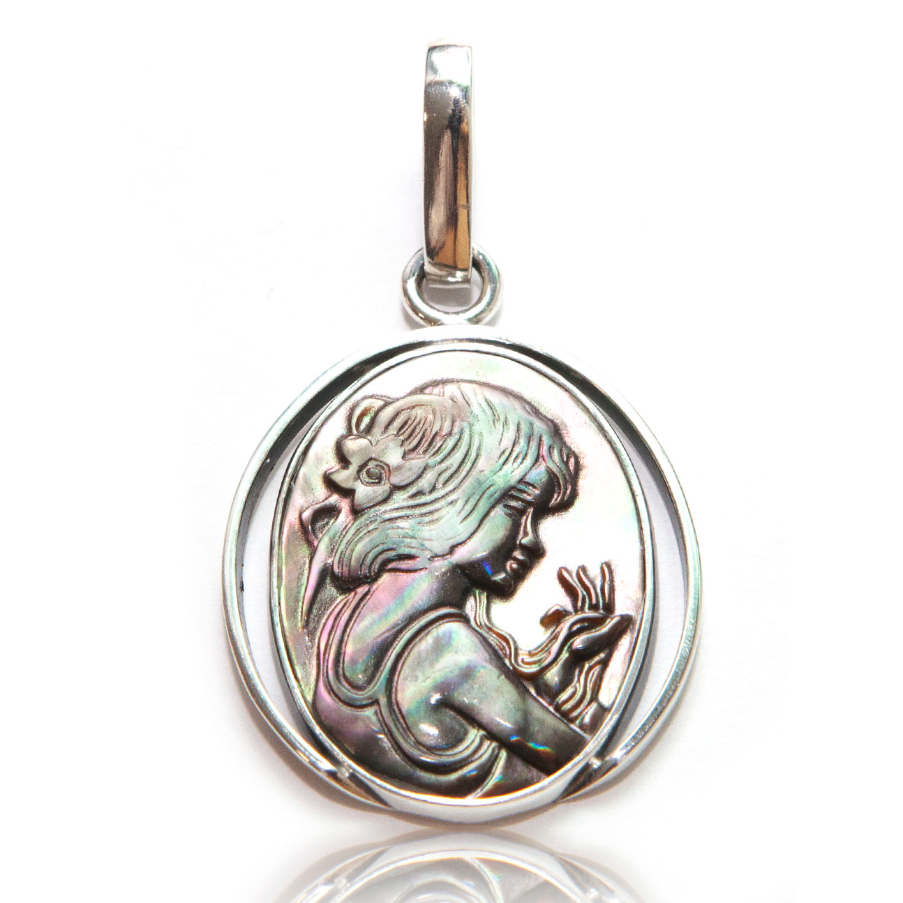 Stříbrný přívěsek s perleťovou hmotou stříbro 925 Kamea