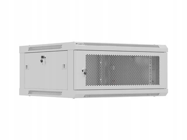 Lanberg Racková skriňa nástenná 19" 4U 600x600 Sivá, dverami s
