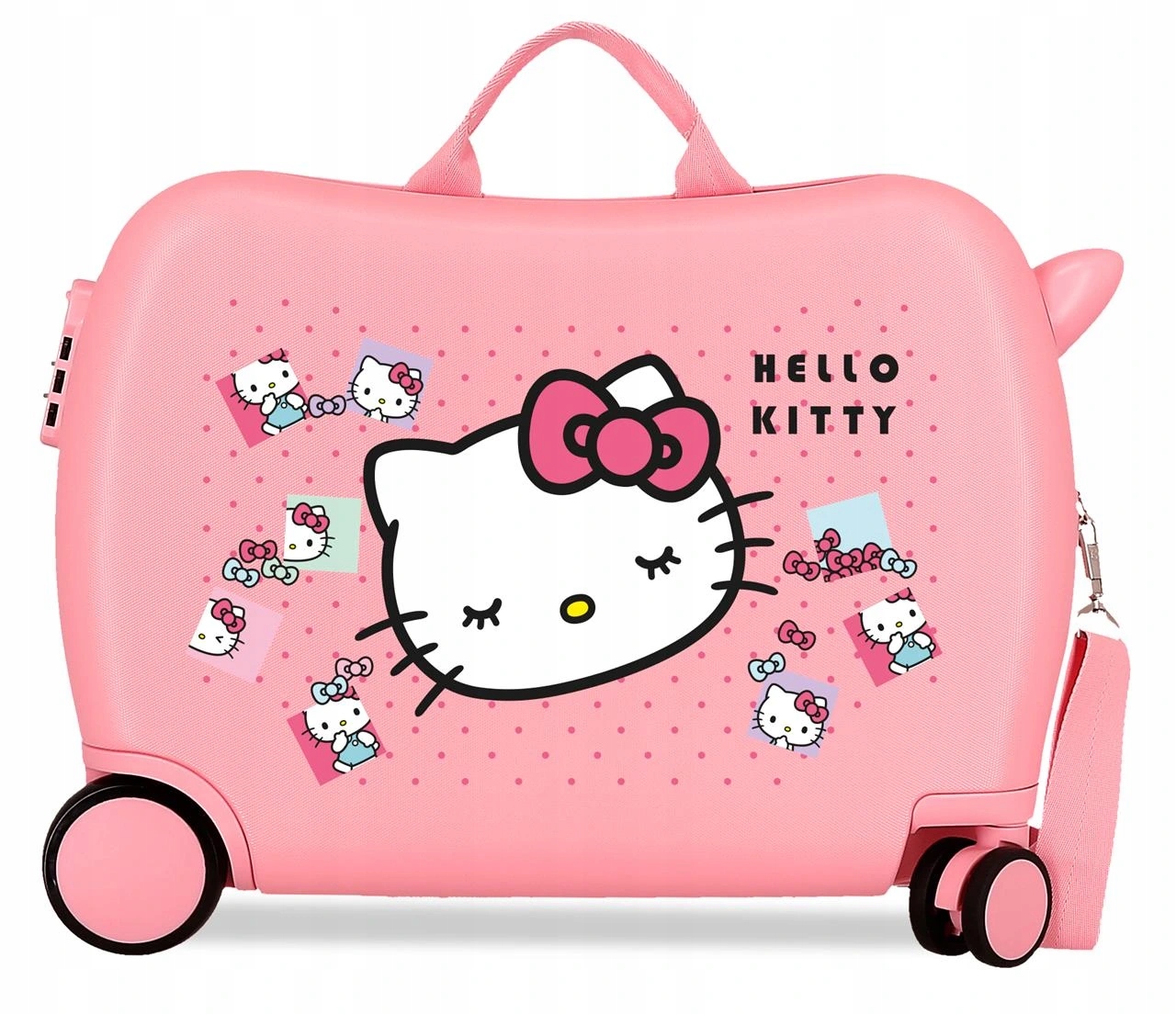 Dětský cestovní Abs kufr a odrážedlo Hello Kitty 38 L růžový