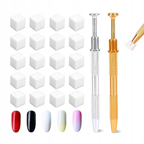 Houbičky Na Nehty Ombre Gradient 100 Ks Kovové Pera Diy kovové