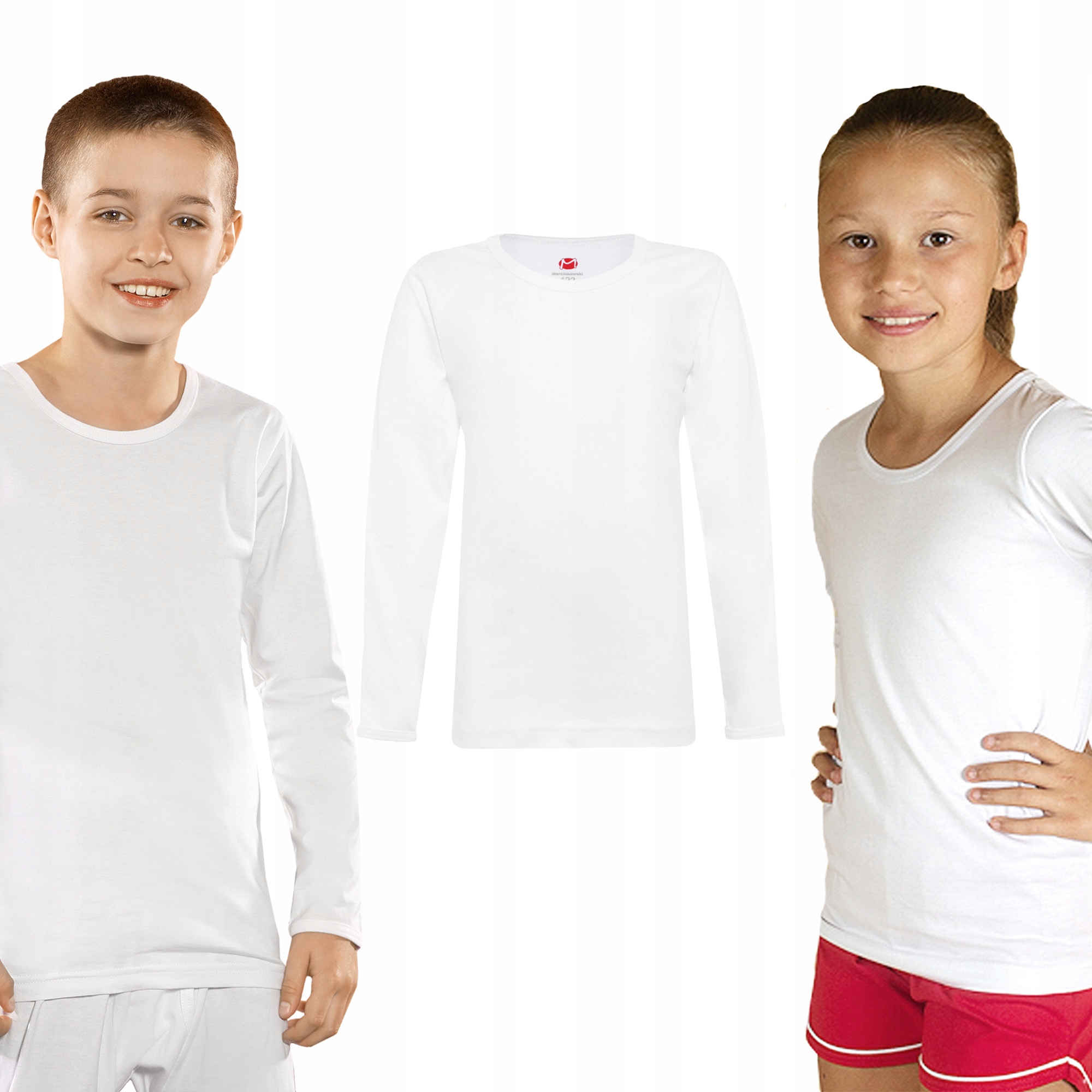 PODKOSZULKA DLA CHŁOPCA 104 DŁUGI RĘKAW BAWEŁNA BIAŁA Z DŁUGIM RĘKAWEM Rękaw długi rękaw