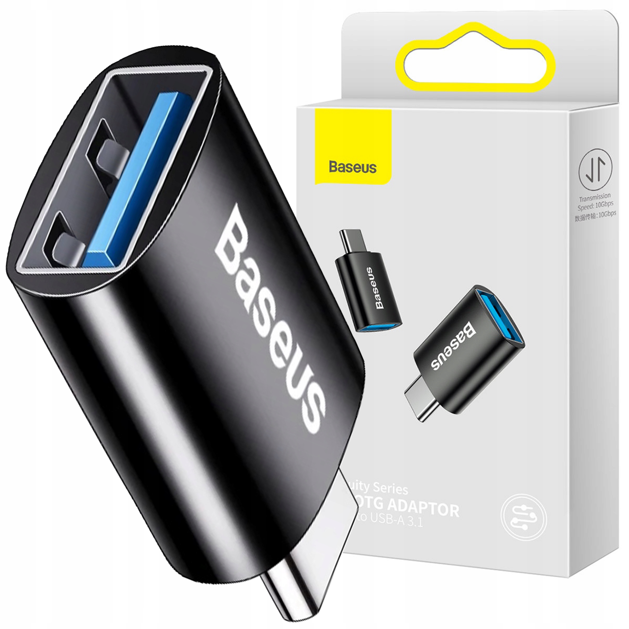 Baseus Przejściówka Adapter Usb-a Do Usb-c Type-c Otg 3.1 Transmisja 10GBPS